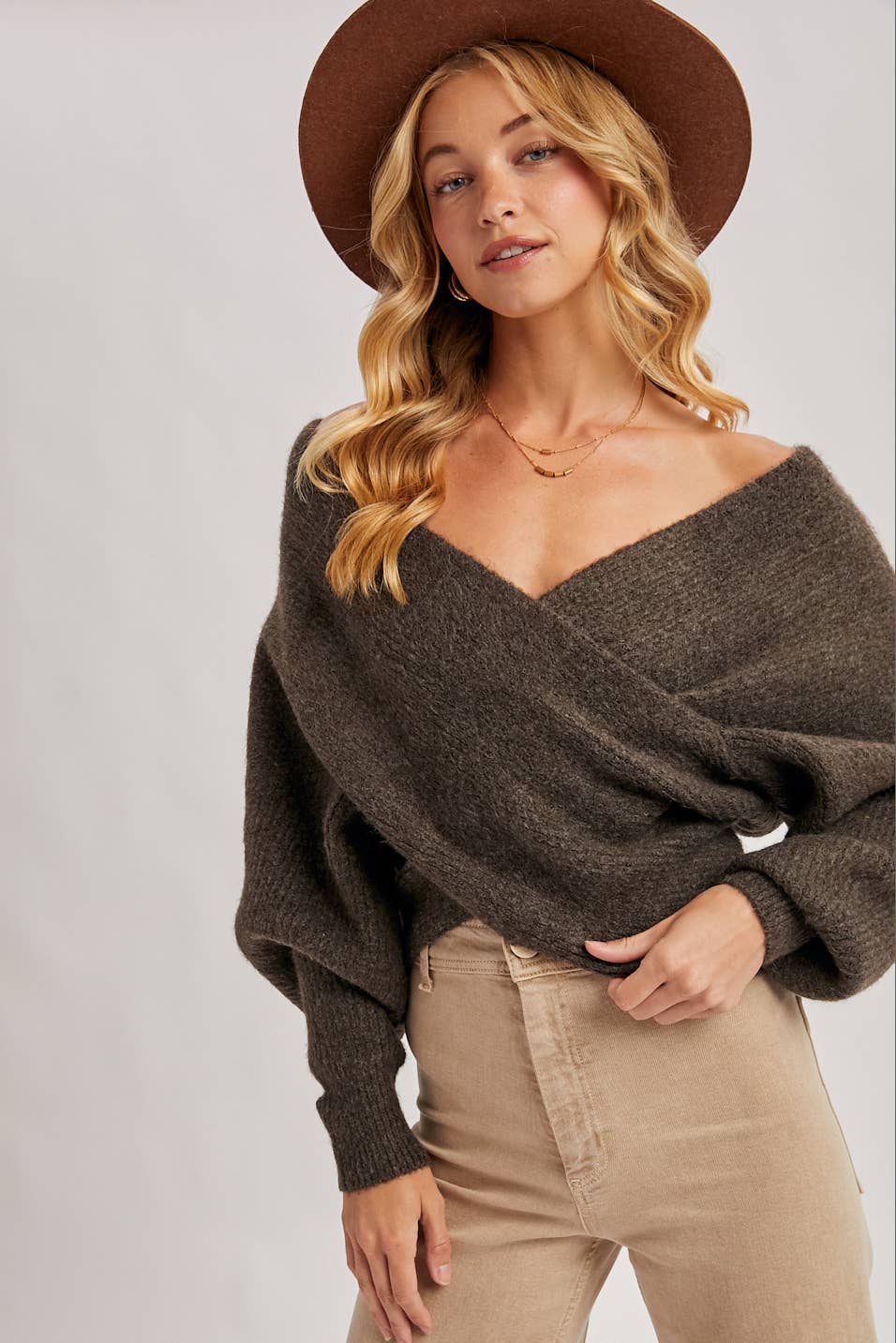 Roxy Crossover Knit Sweater