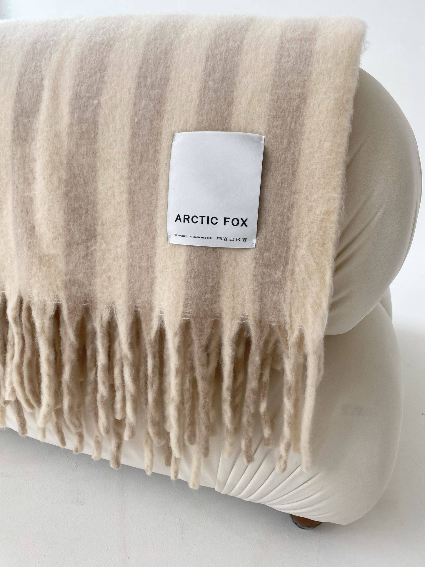 The Cream Wool Stripe Throw