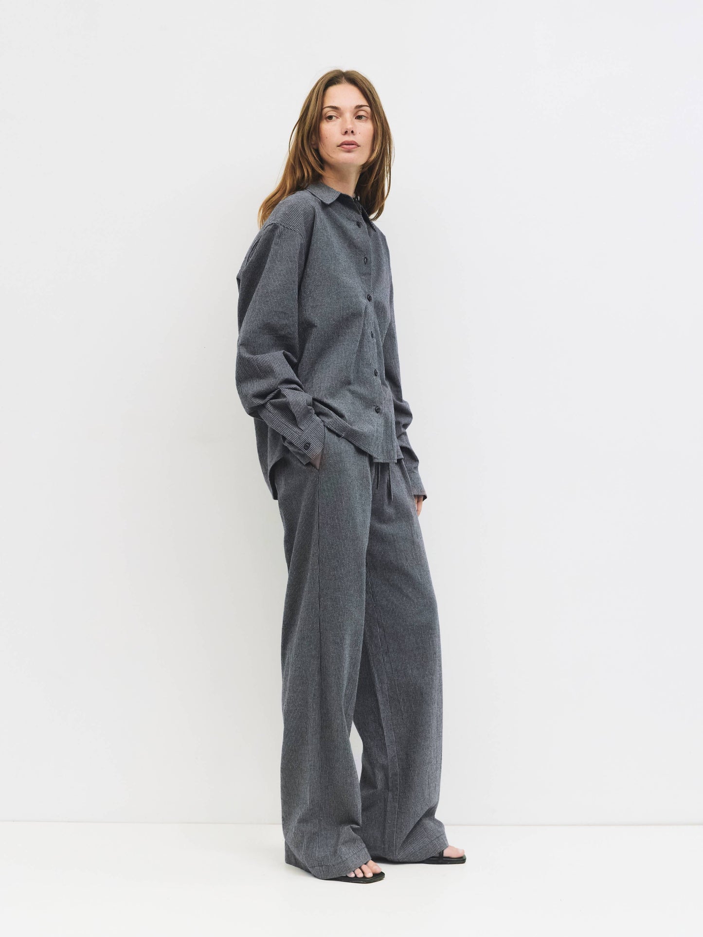 The Elena Striped Pleated Drawstring Pants