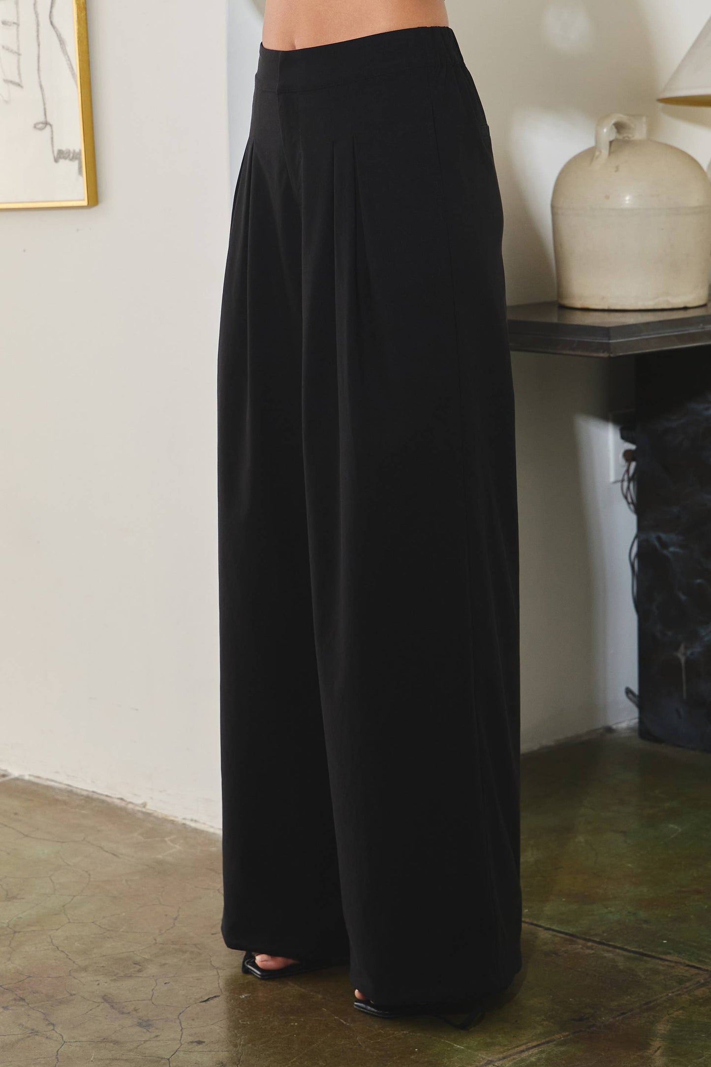 Autumn Wide Leg Trousers (Black)