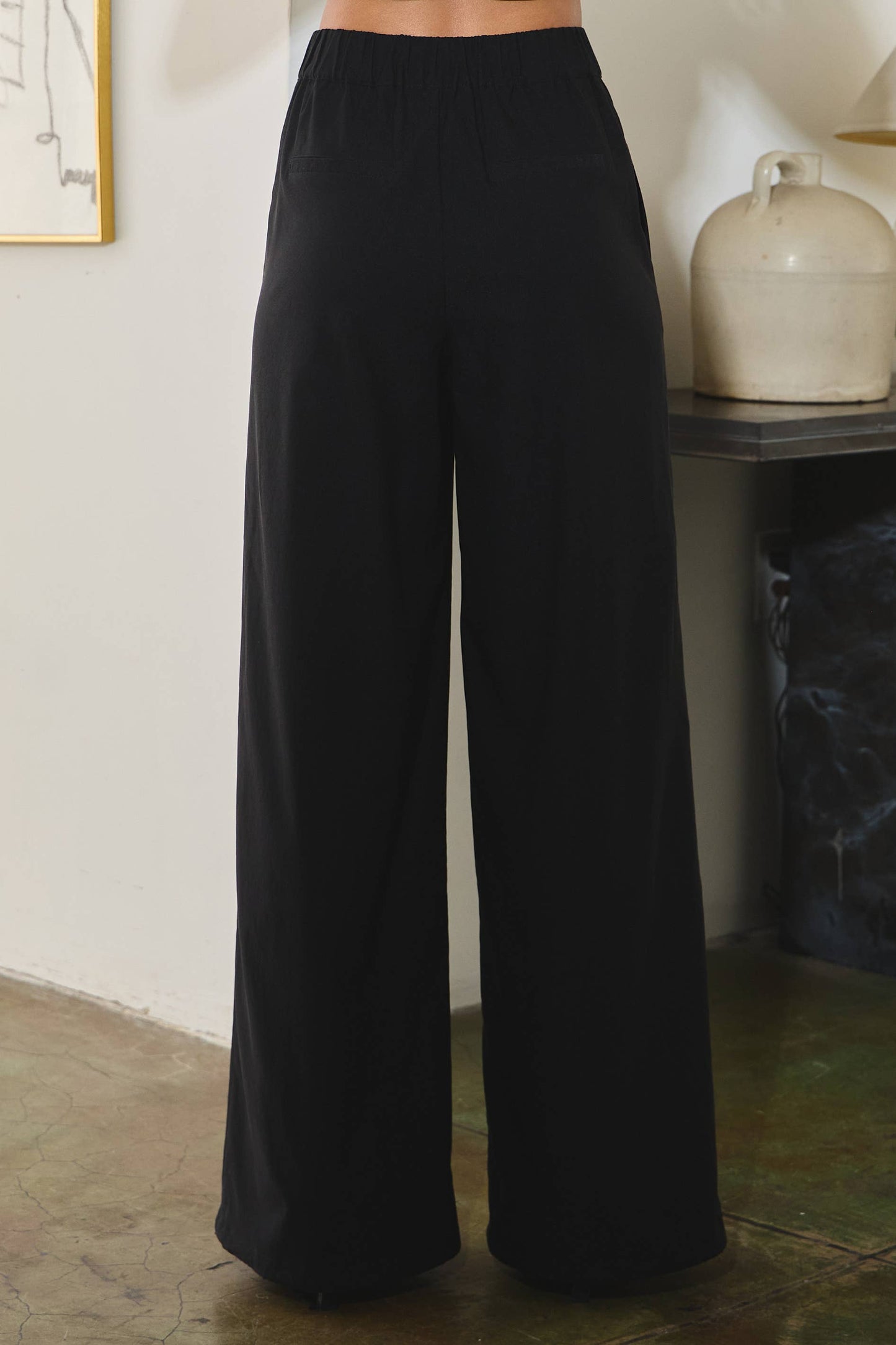 Autumn Wide Leg Trousers (Black)