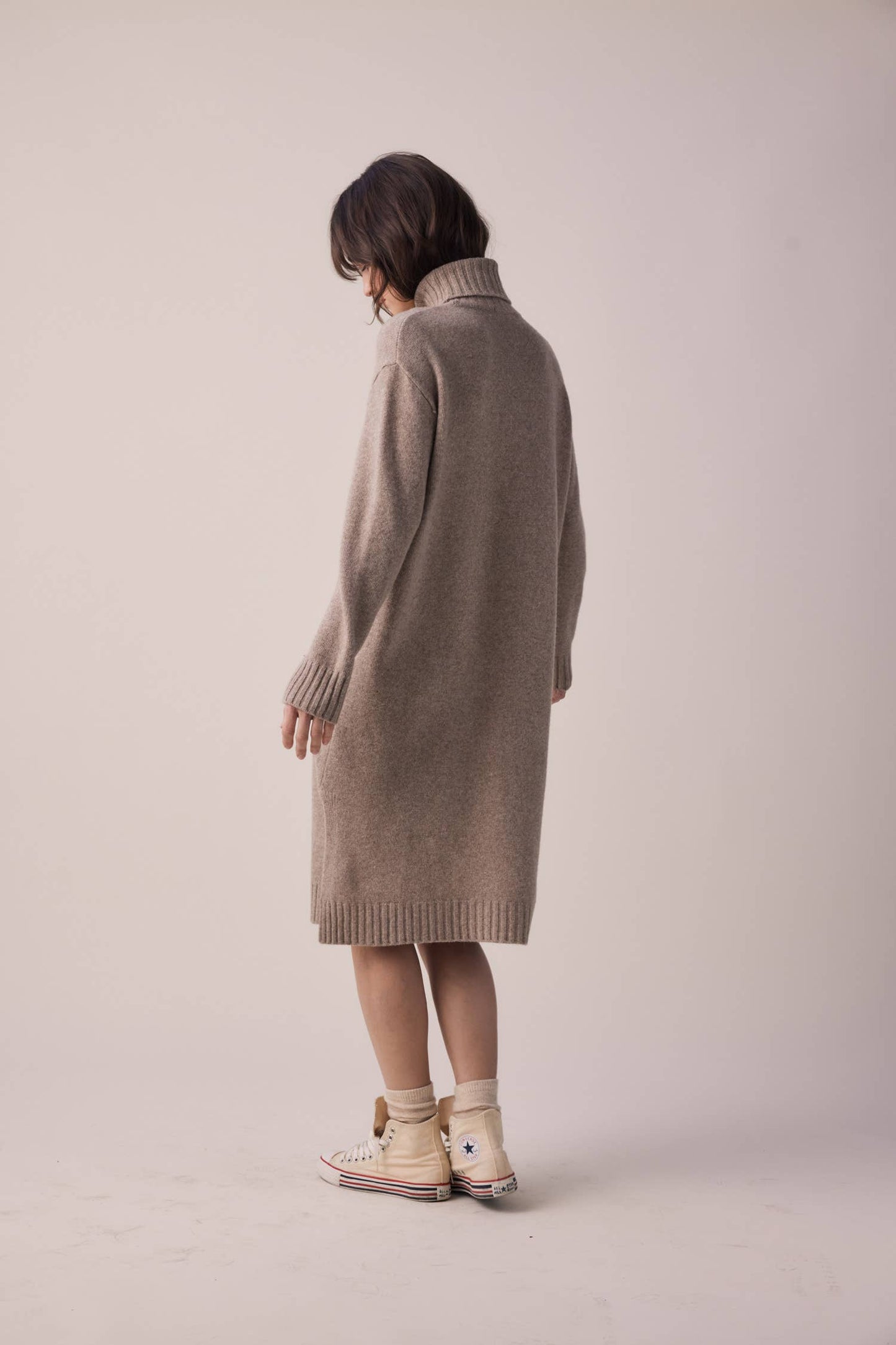 Mabel 100% Wool Turtleneck Midi dress