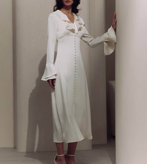 Evelyn Satin Midi Dress