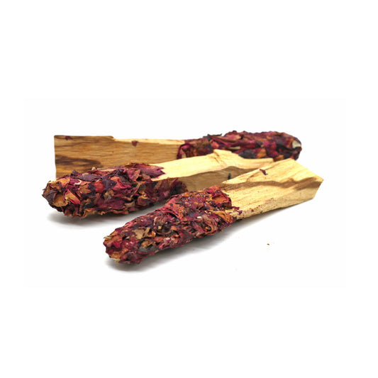 Dipped Red Sacred Rose Petal Palo Santo Pops (Bundle of 3)