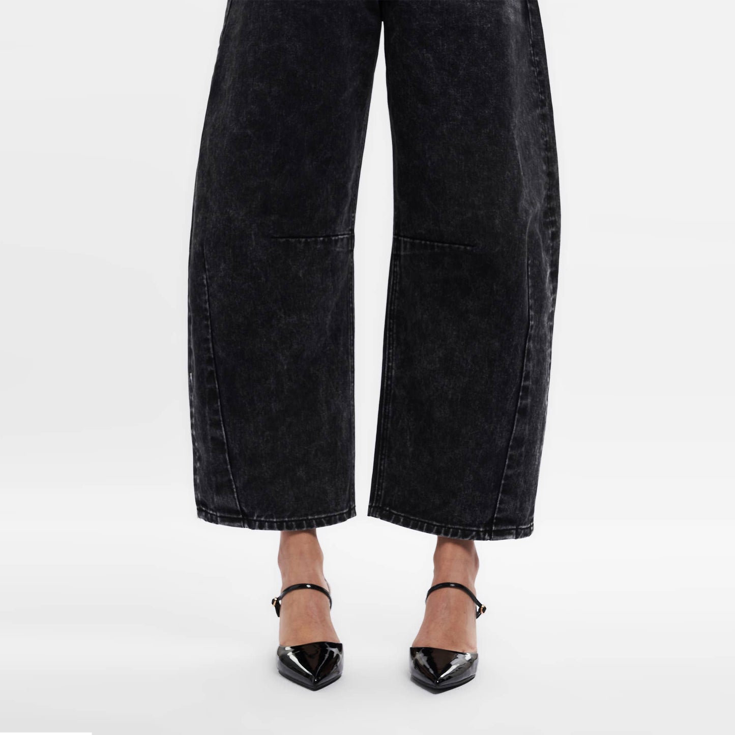 Devin Black High Waist Tailored Barrel Jean