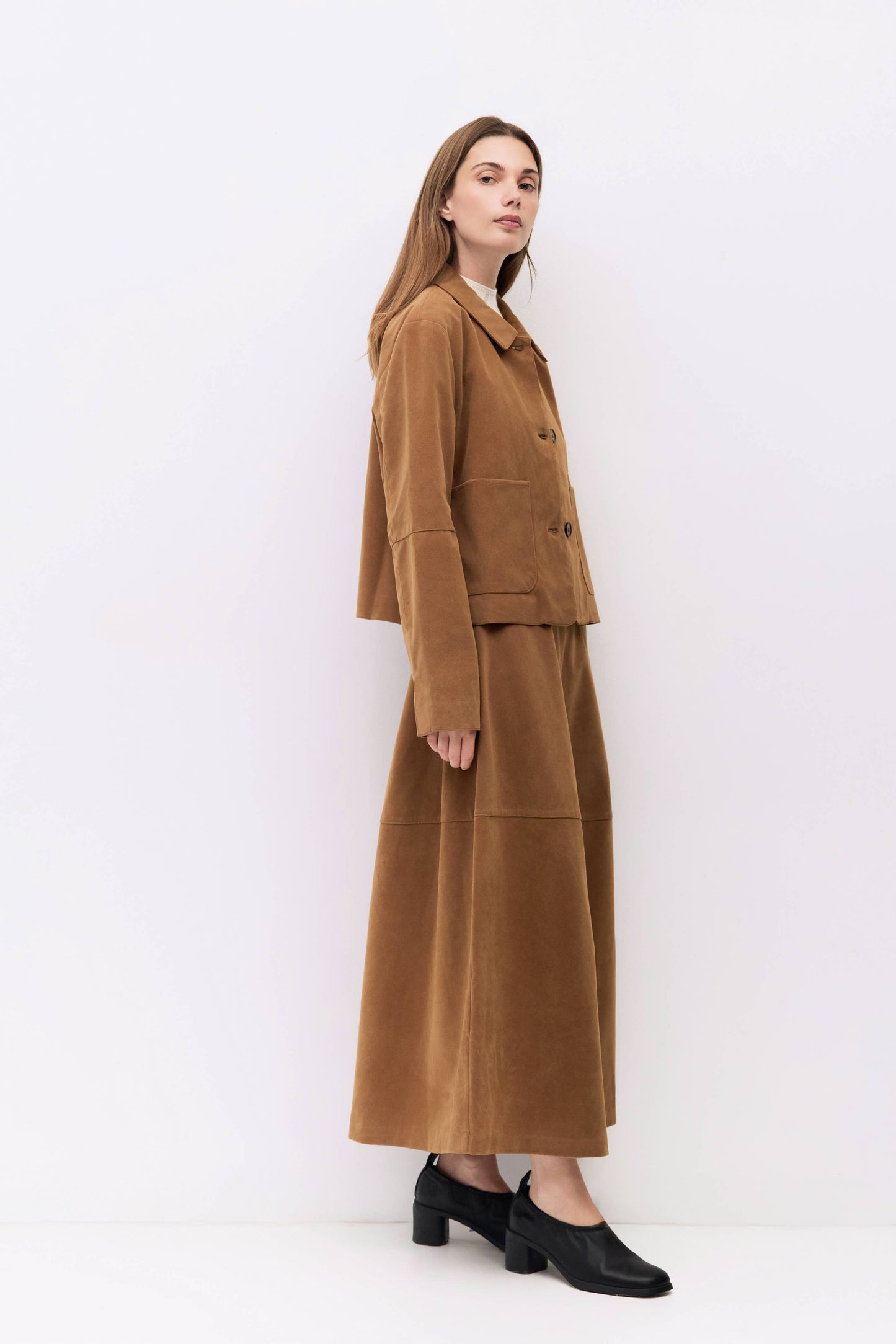 Eryn Suede Midi Skirt