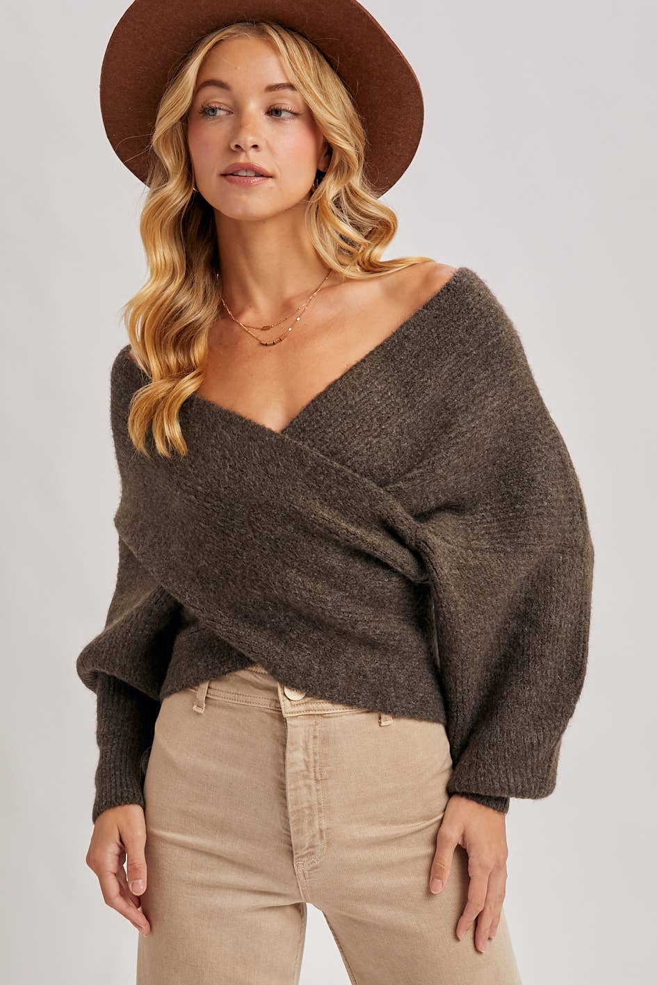 Roxy Crossover Knit Sweater