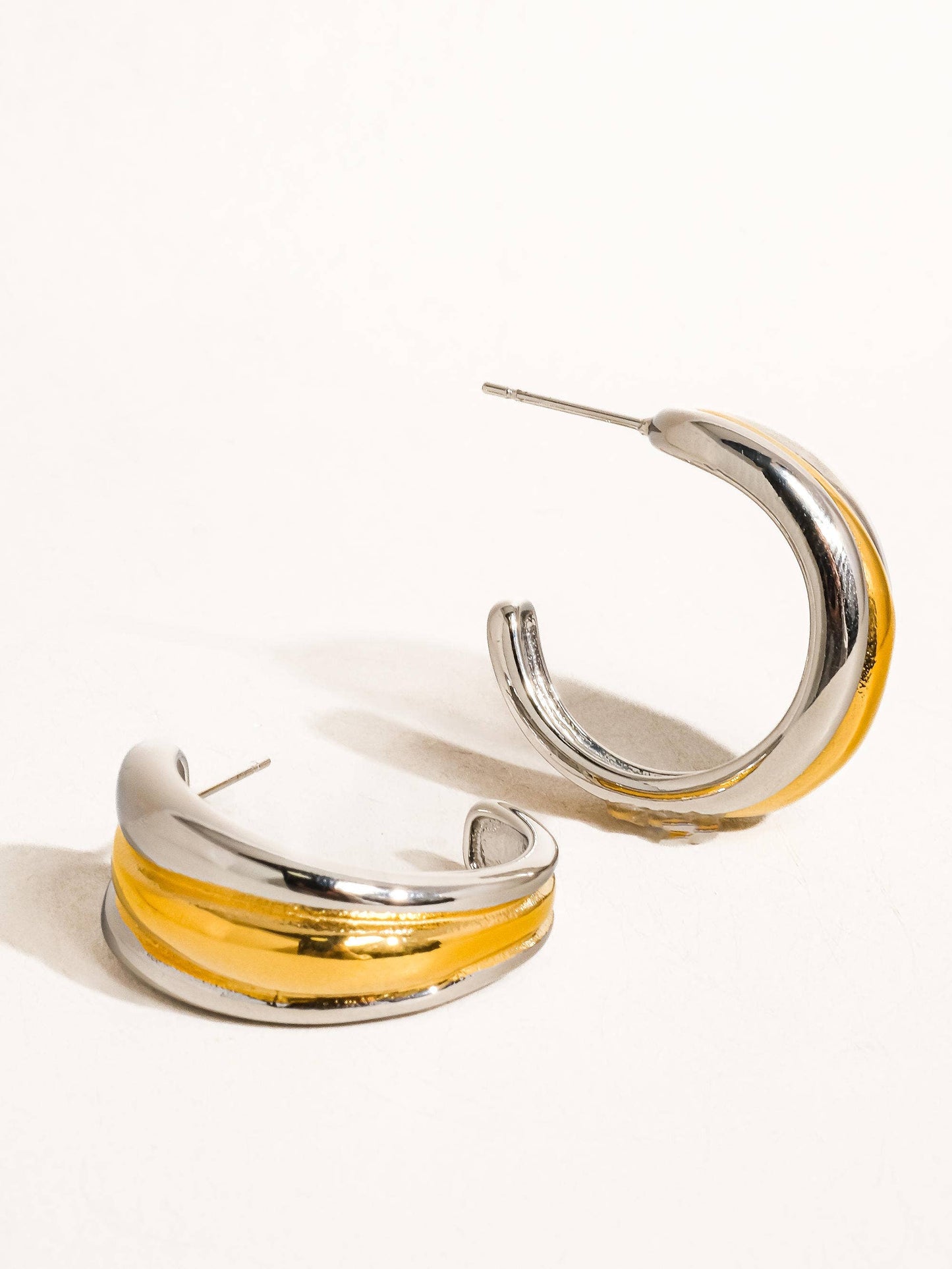 Anna 18K Non-Tarnish Multi C Hoop Earring