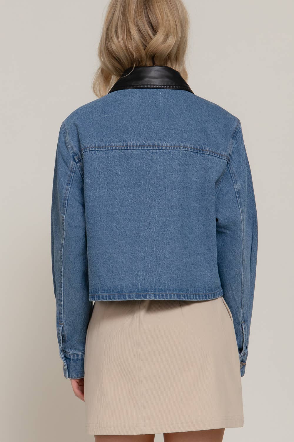 Dia Long Sleeve Vintage Wash Denim Jacket