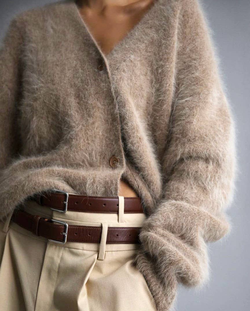 Victoria Faux Mink Long-Sleeve Cardigan
