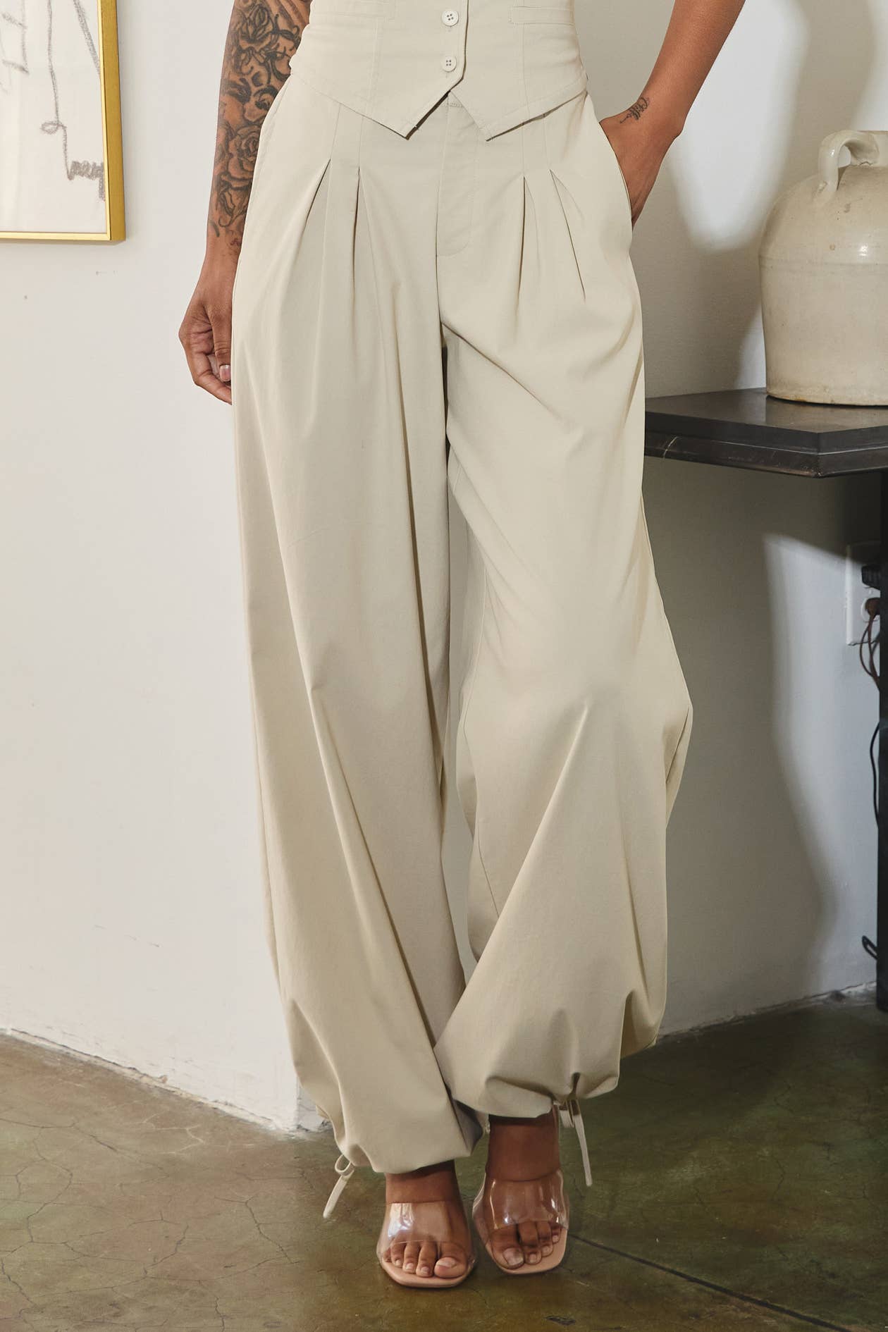 Autumn Wide Leg Trousers (Bone)
