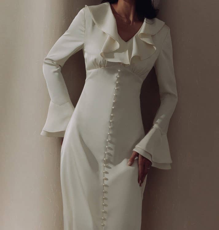 Evelyn Satin Midi Dress