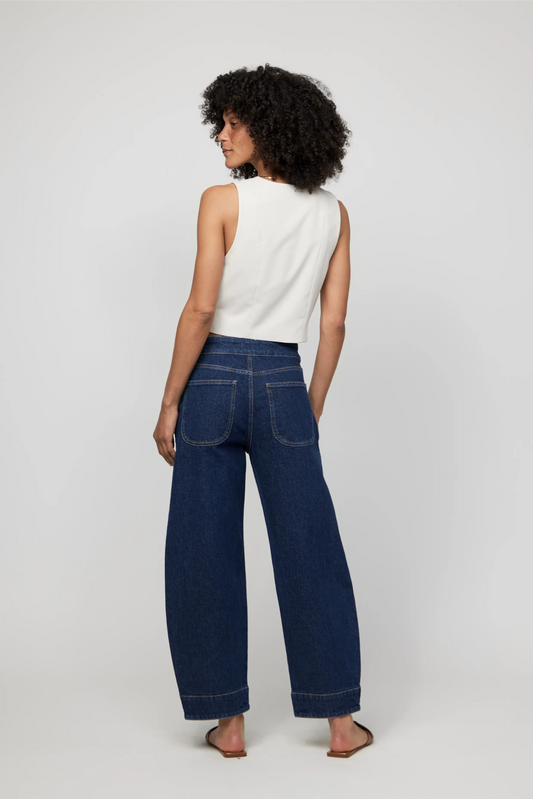 Indigo Vintage Barrel Leg High Rise Jean