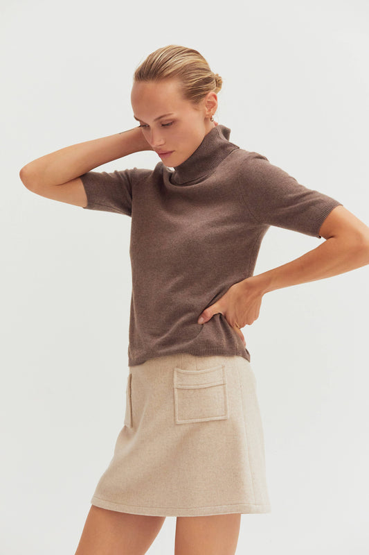 Elena Mocha Cashmere Knit