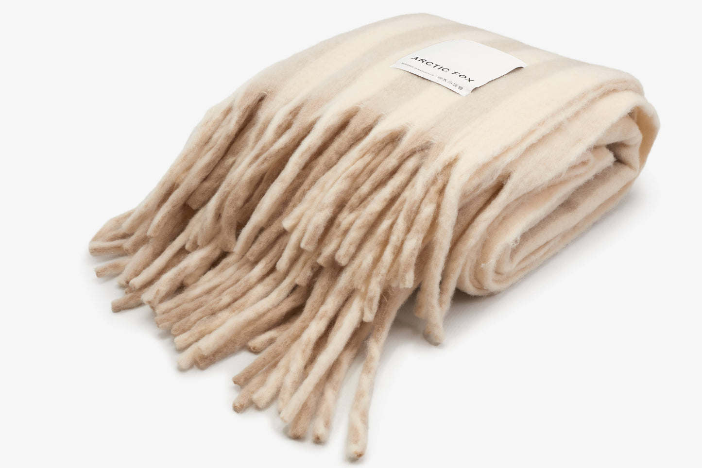 The Cream Wool Stripe Throw