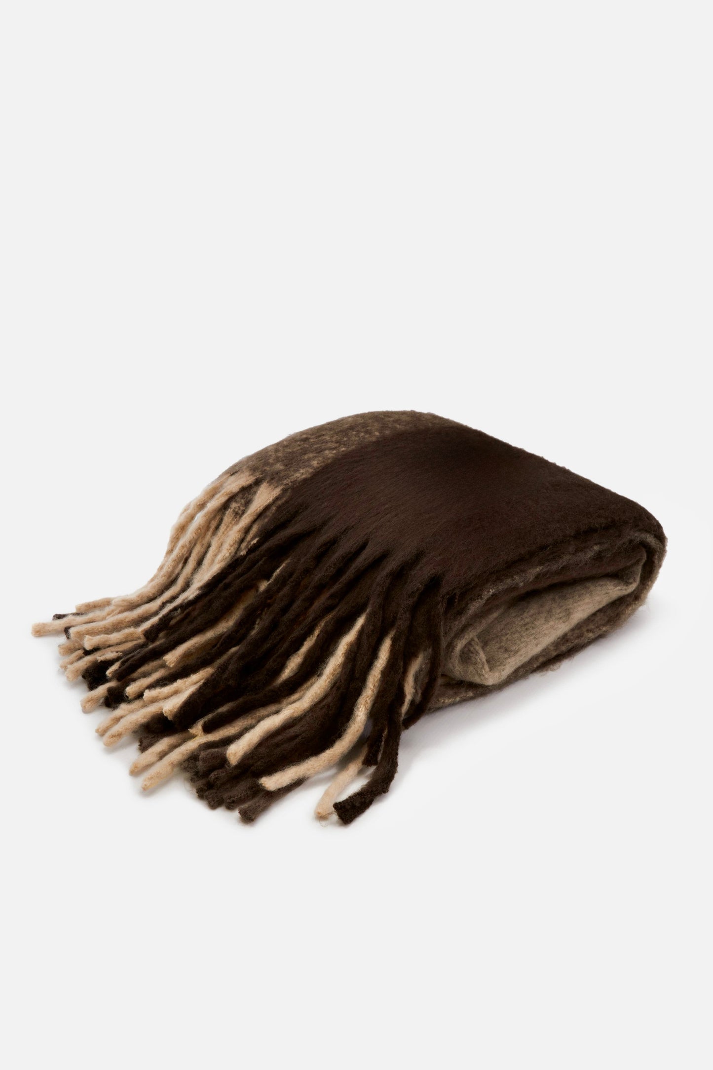 The Checkered Wool Throw - Dark Earth Brown