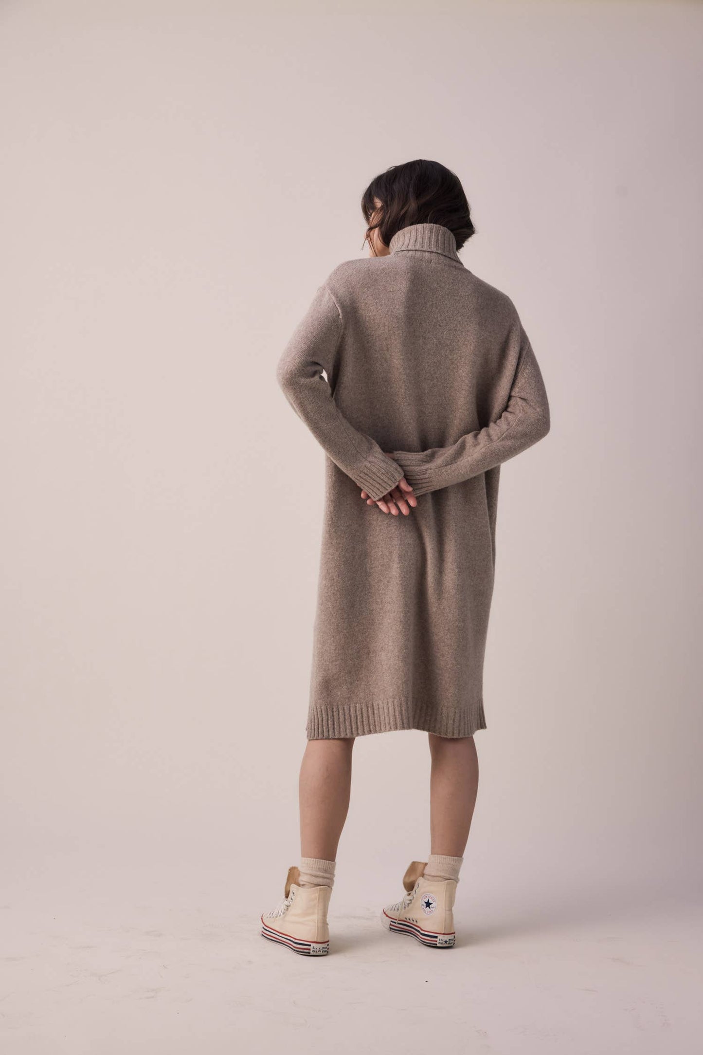 Mabel 100% Wool Turtleneck Midi dress