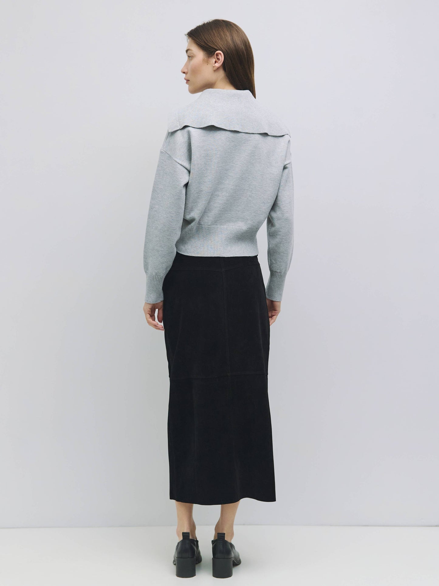 Brandy Faux Suede Midi Skirt