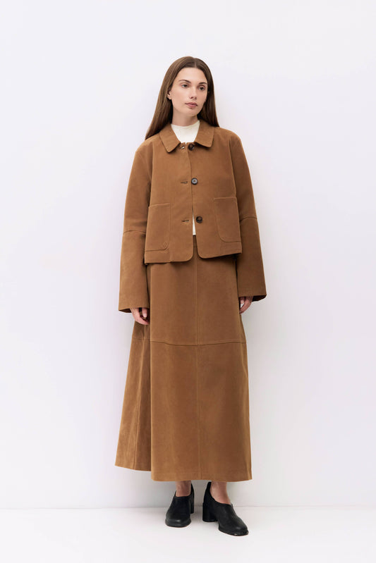 Eryn Suede Midi Skirt