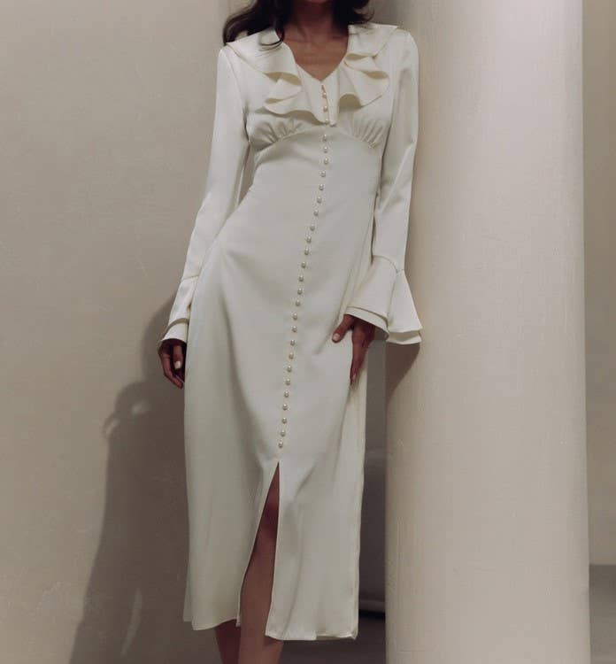 Evelyn Satin Midi Dress