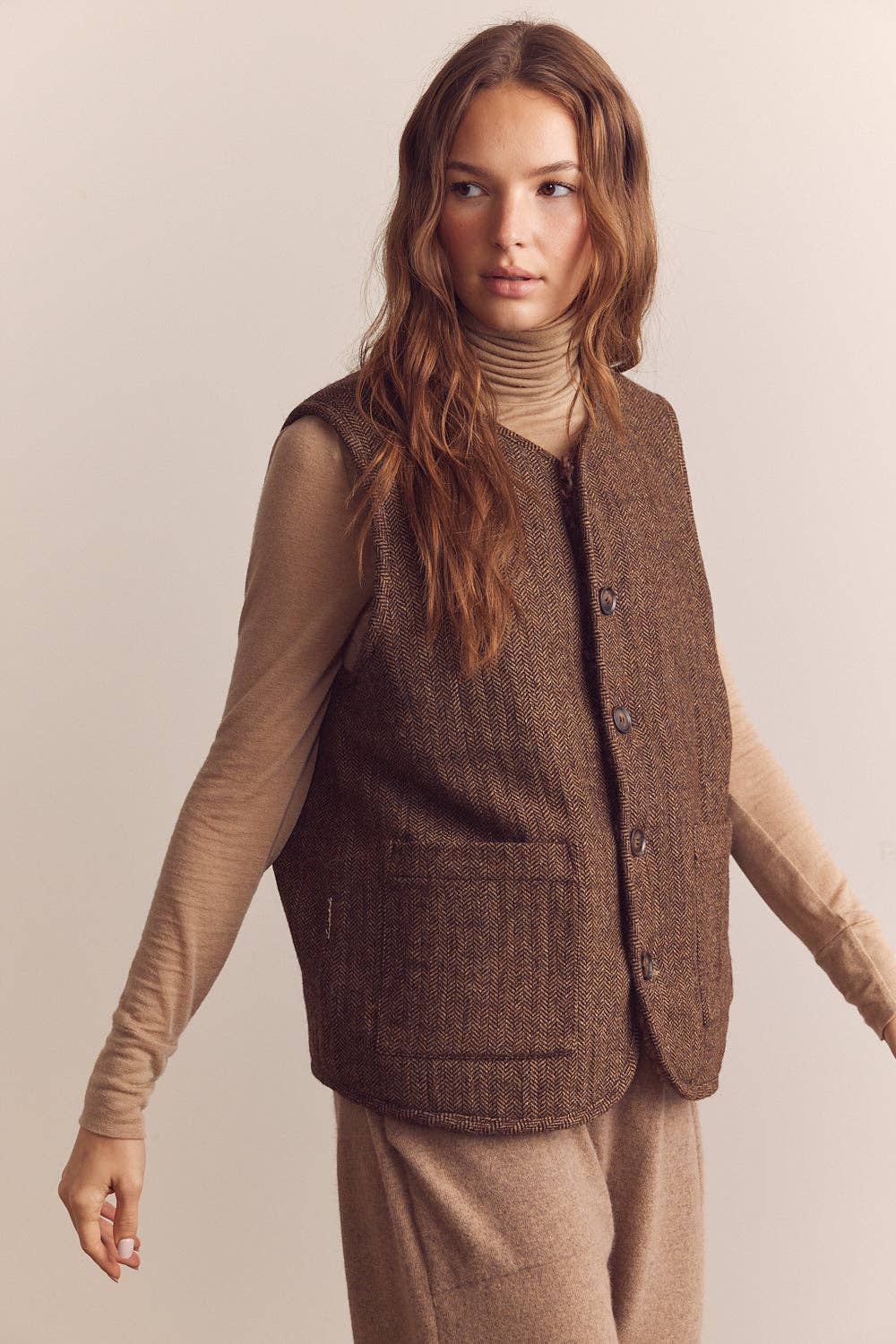 Nina Wool Blend Reversible Vest