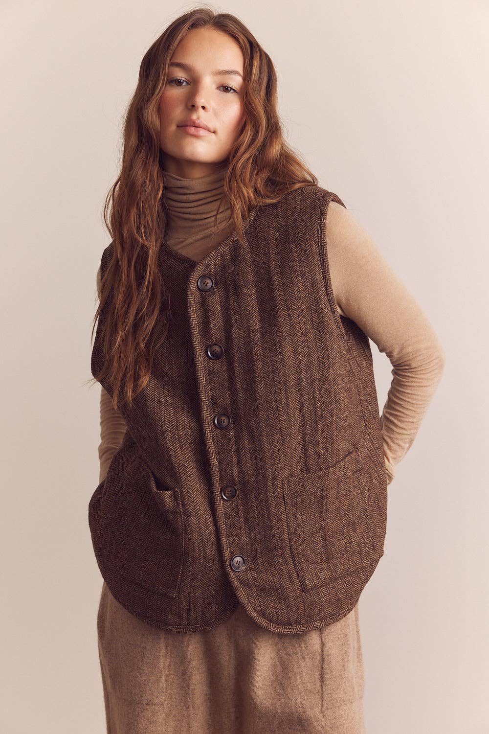 Nina Wool Blend Reversible Vest