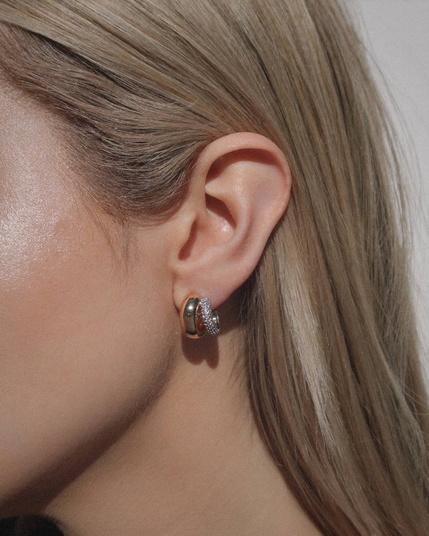 Celeste Pave Hoops