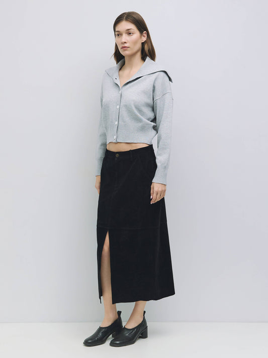 Brandy Faux Suede Midi Skirt