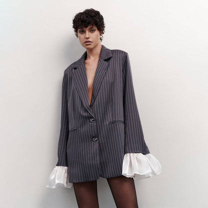 Madam Oversize Striped Blazer Dress