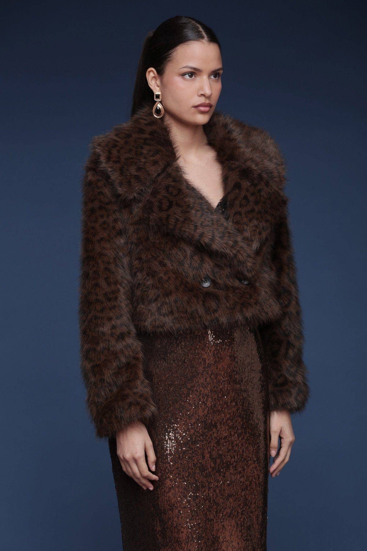 Liza Leopard Faux Fur Coat