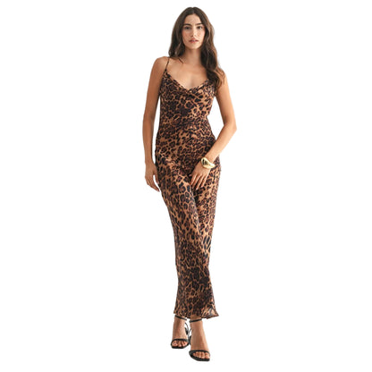 Lilly Leopard Maxi Slip Dress