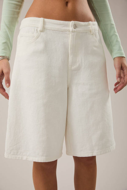 Brielle White Denim Jorts