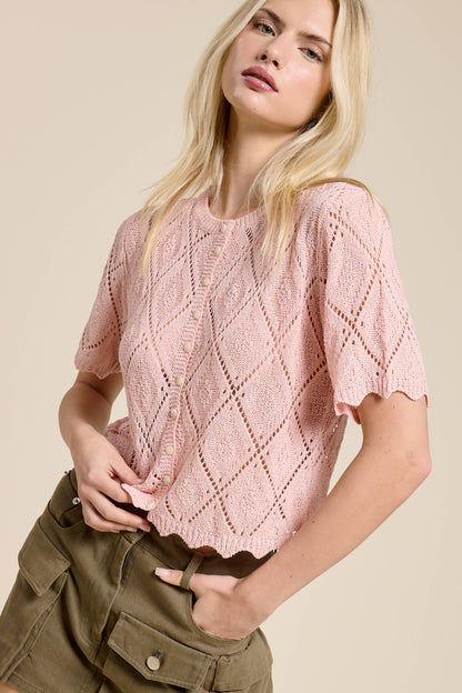 Piper Knit Scalloped Top