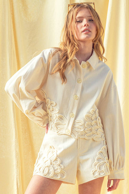 Francine Floral Button Top