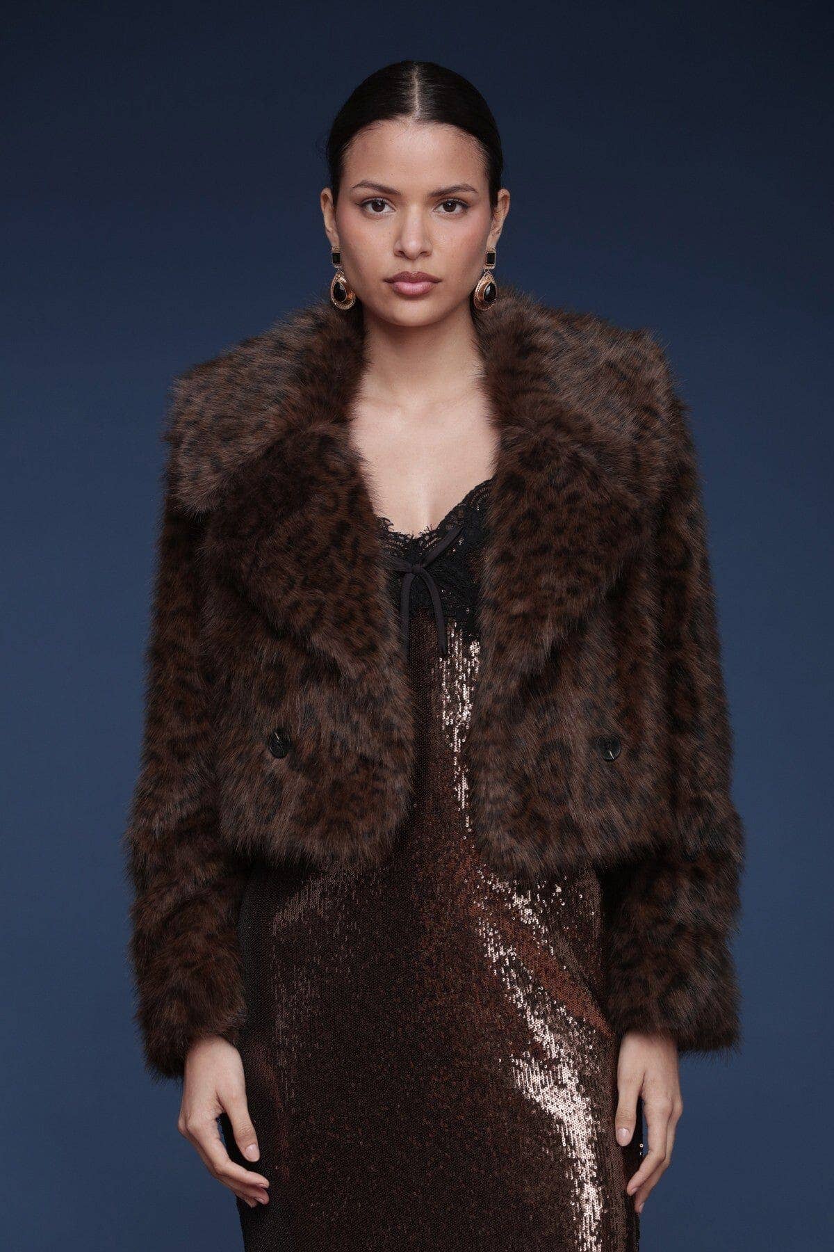 Liza Leopard Faux Fur Coat