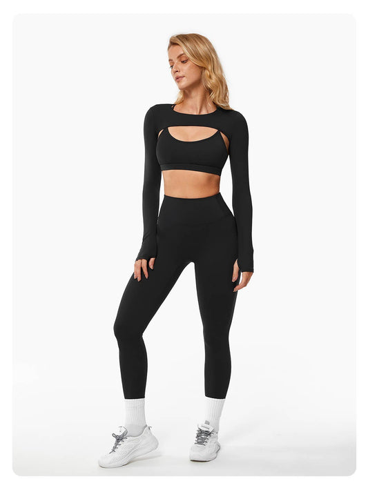Veronica Sports Bra, Crop Top, and Legging 3 Piece Set