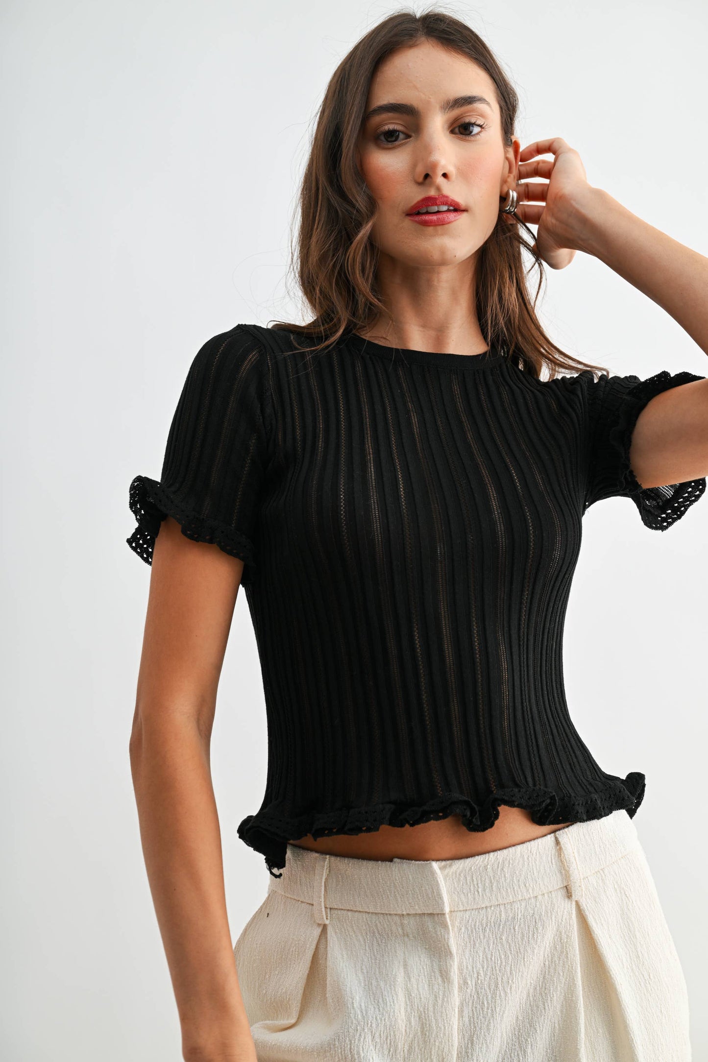 Whitley Ruffle Trim Top