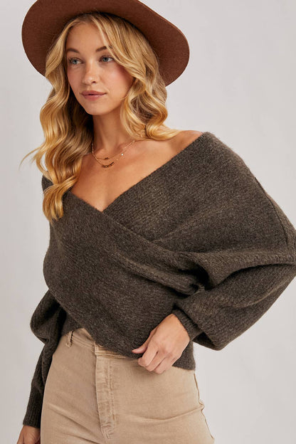 Roxy Crossover Knit Sweater