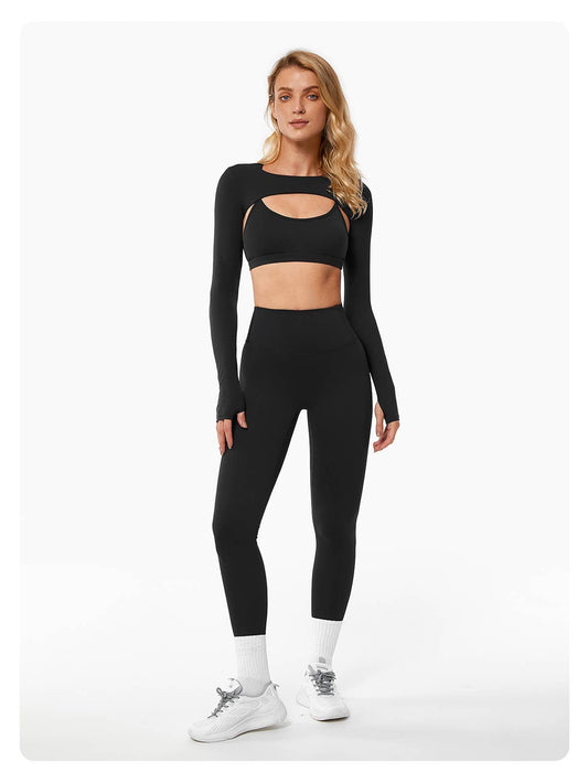 Veronica Sports Bra, Crop Top, and Legging 3 Piece Set