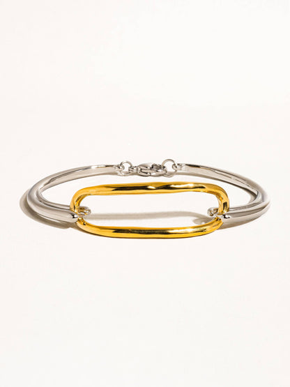 Maria 18K & Stainless Steel Non-Tarnish Hoop Bracelet