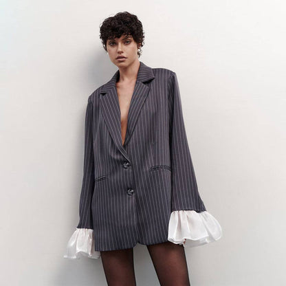 Madam Oversize Striped Blazer Dress