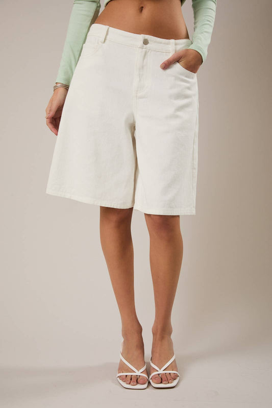 Brielle White Denim Jorts