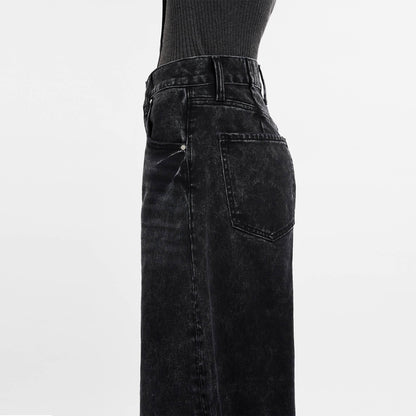 Devin Black High Waist Tailored Barrel Jean