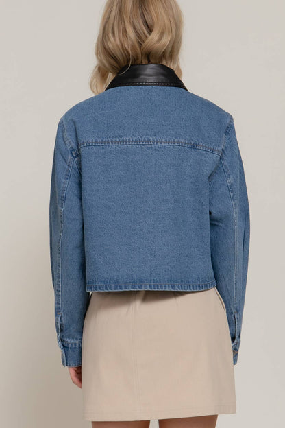 Dia Long Sleeve Vintage Wash Denim Jacket