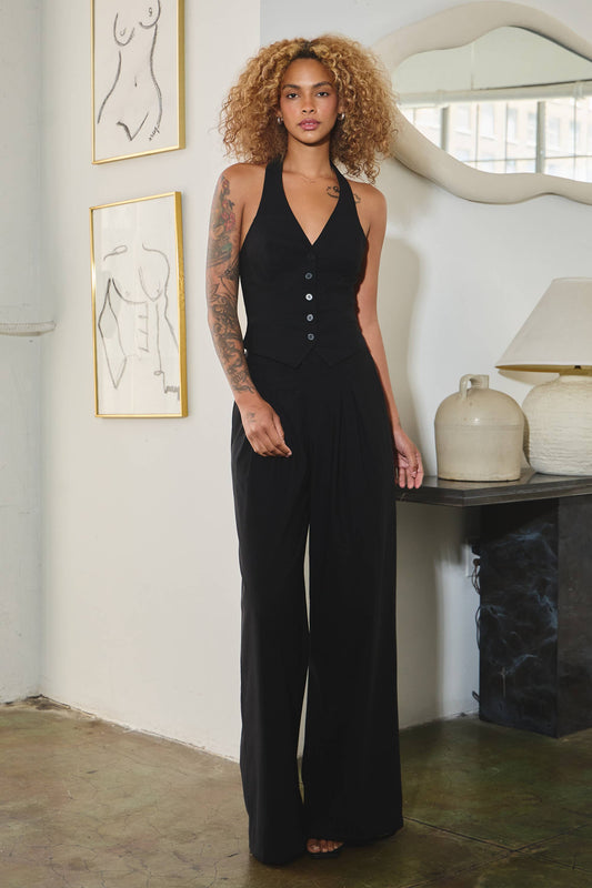 Autumn Wide Leg Trousers (Black)