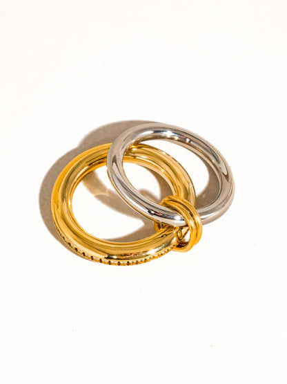 Bayard 18K Gold Non-Tarnish Multi Stack CZ Band Ring