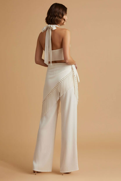 Fran Frindge Wrap Three Piece Set (Top Pants Scarf)