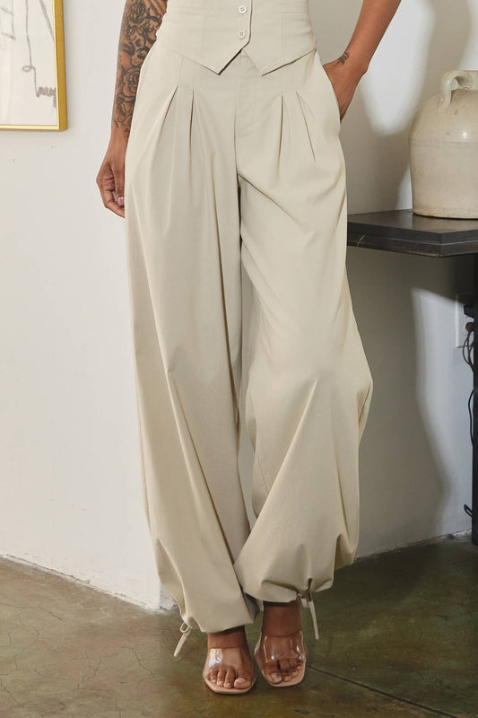Autumn Wide Leg Trousers (Bone)