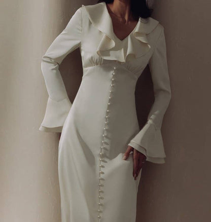 Evelyn Satin Midi Dress
