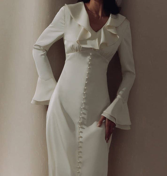 Evelyn Satin Midi Dress